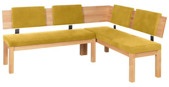 ECKBANK 200/160 cm  in Buchefarben, Currygelb  - Currygelb/Buchefarben, Natur, Holz/Textil (200/160cm) - Cantus