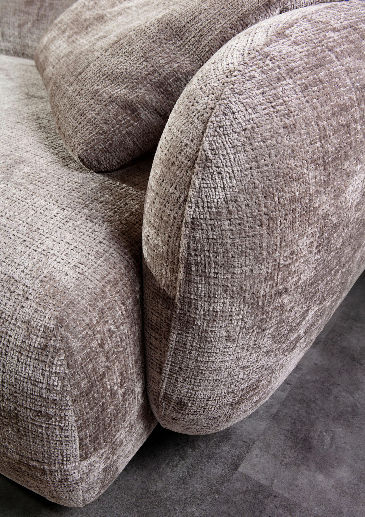 BIGSOFA Chenille Dunkelgrau  - Dunkelgrau/Schwarz, MODERN, Kunststoff/Textil (270/112/125cm) - Carryhome