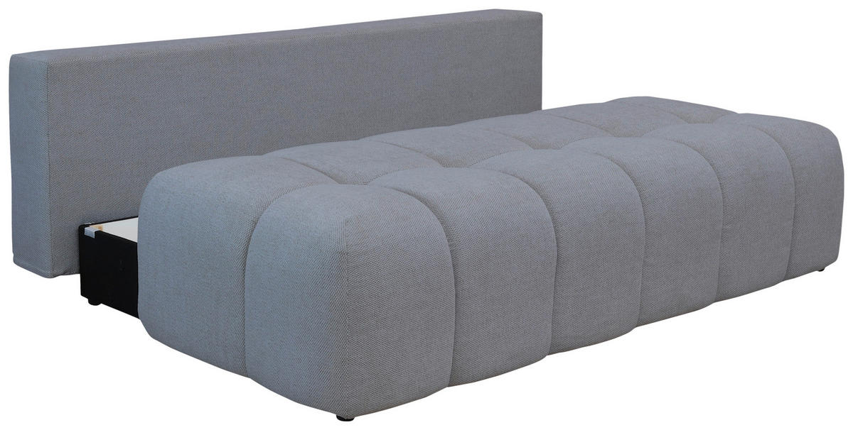 BOXSPRINGSOFA in Chenille Grau  - Schwarz/Grau, MODERN, Kunststoff/Textil (210/72/105cm) - Cantus