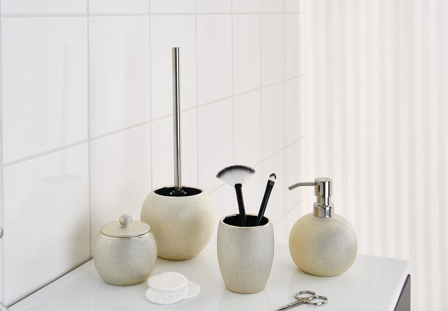 ZAHNPUTZBECHER Keramik  - Silberfarben, Basics, Keramik (8,3/9,9/8,3cm) - Sadena