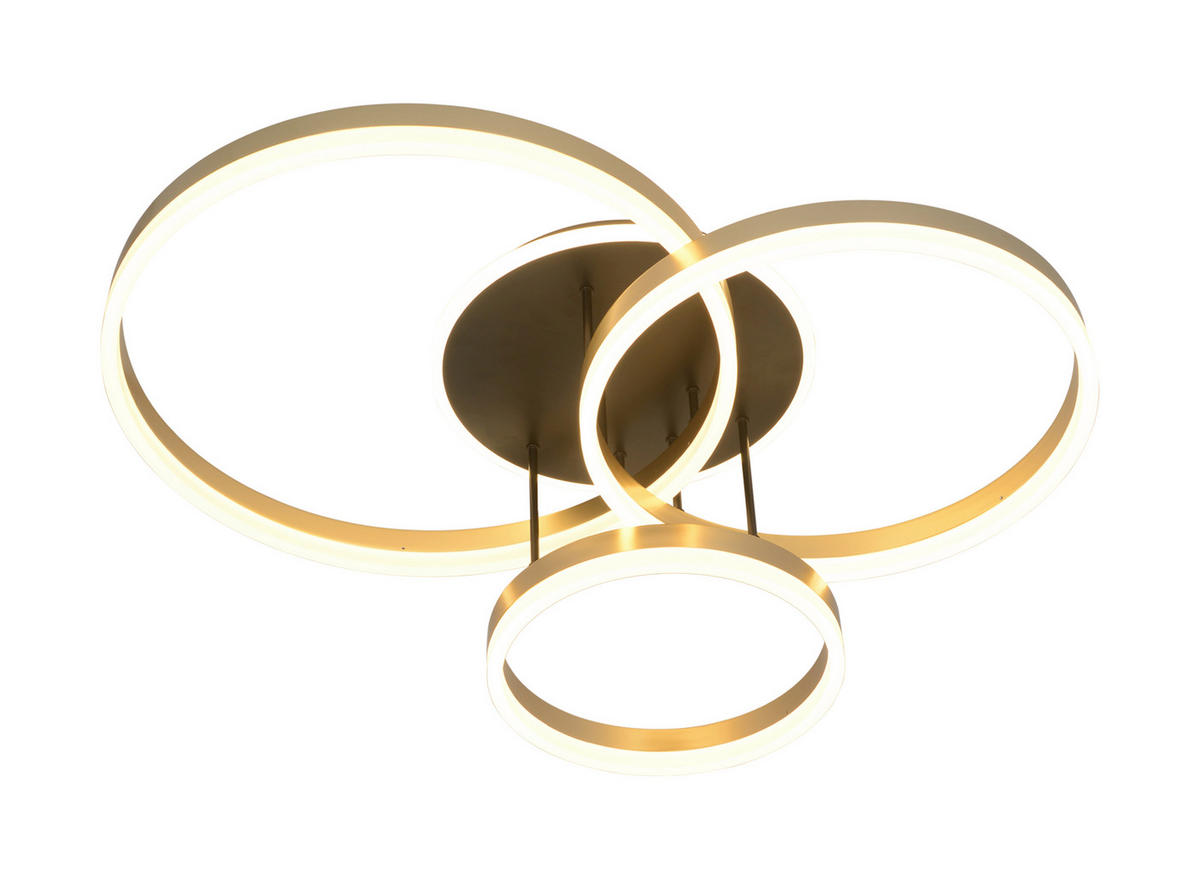 LED-DECKENLEUCHTE 77/62,50/21 cm   - Goldfarben/Schwarz, Design, Kunststoff/Metall (77/62,50/21cm)