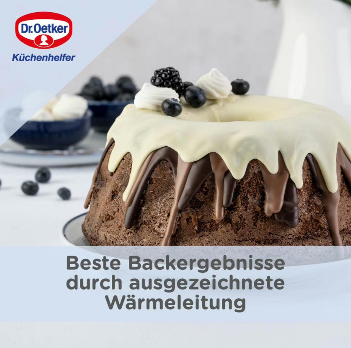 GUGELHUPFFORM 22 cm  - Blau, Basics, Metall (22cm) - Dr.Oetker