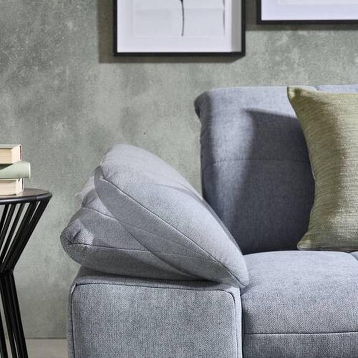 ECKSOFA in Webstoff Blaugrau  265/180 cm  - Blaugrau/Schwarz, Design, Textil/Metall (265/180cm) - Carryhome