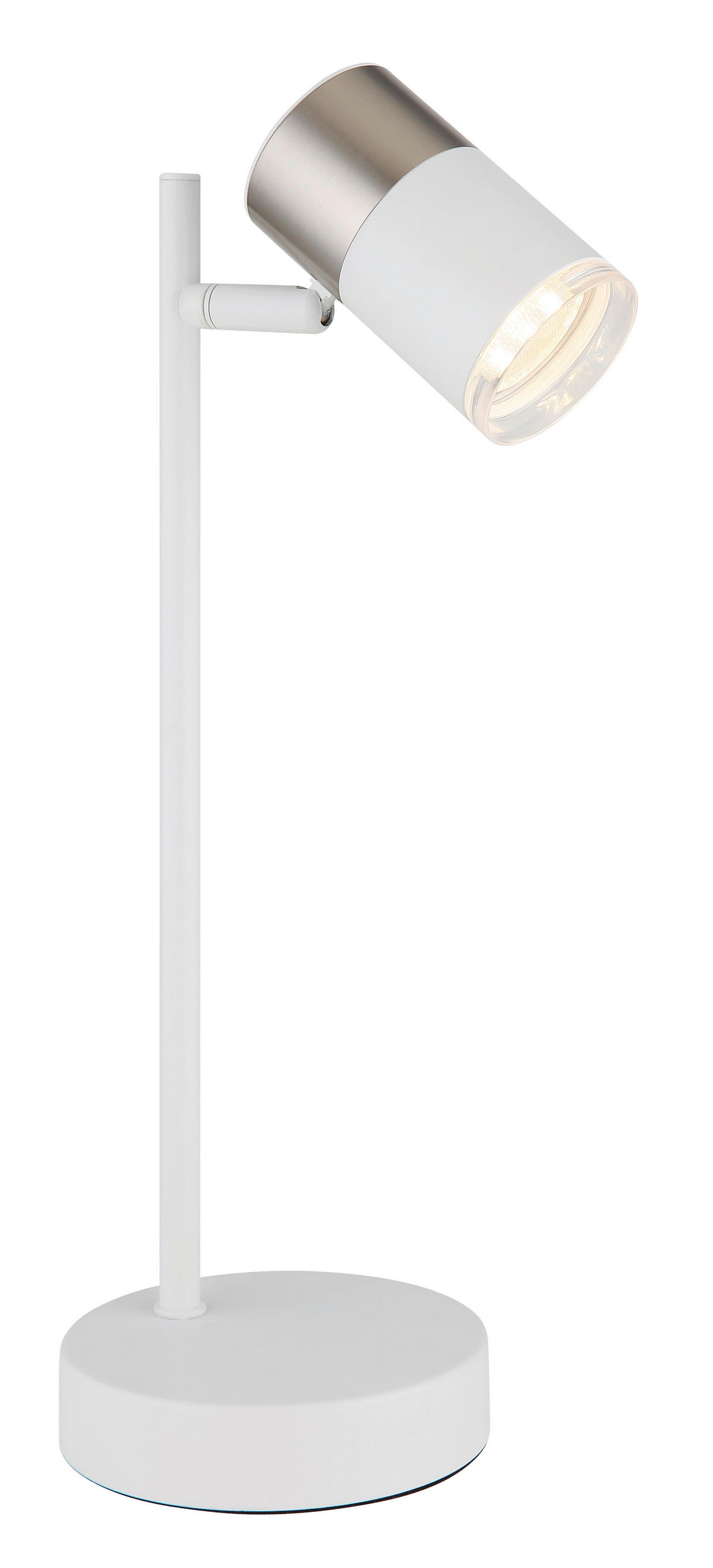 STOLNÍ LAMPA, GU10, 13.2/12/35 cm - bílá/průhledné, Design, kov/plast (13.2/12/35cm) - Globo