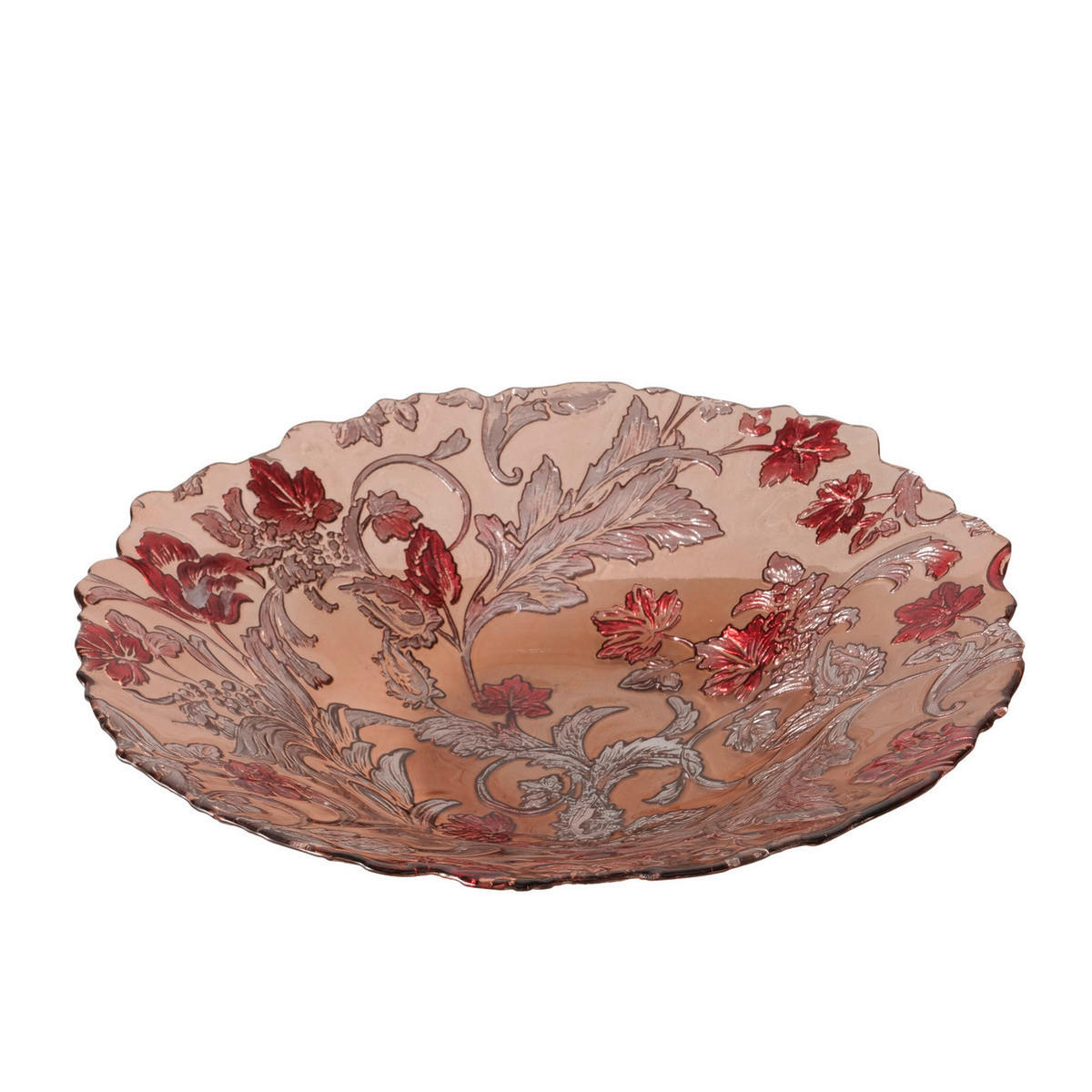 DEKORAČNÍ MISKA - tmavě růžová/růžová, Basics, sklo (30/30/6cm)