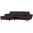 ECKSOFA in Webstoff Dunkelbraun  - Eichefarben/Dunkelbraun, Design, Holz/Textil (175/282cm) - Carryhome