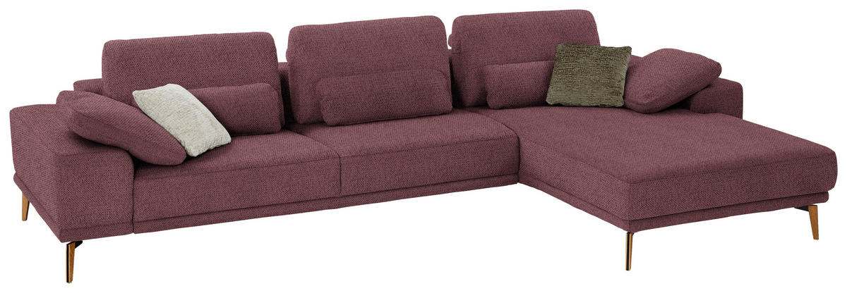 ECKSOFA in Flachgewebe Weinrot  334/193 cm  - Wildeiche/Weinrot, Design, Holz/Textil (334/193cm) - Niels Andersson