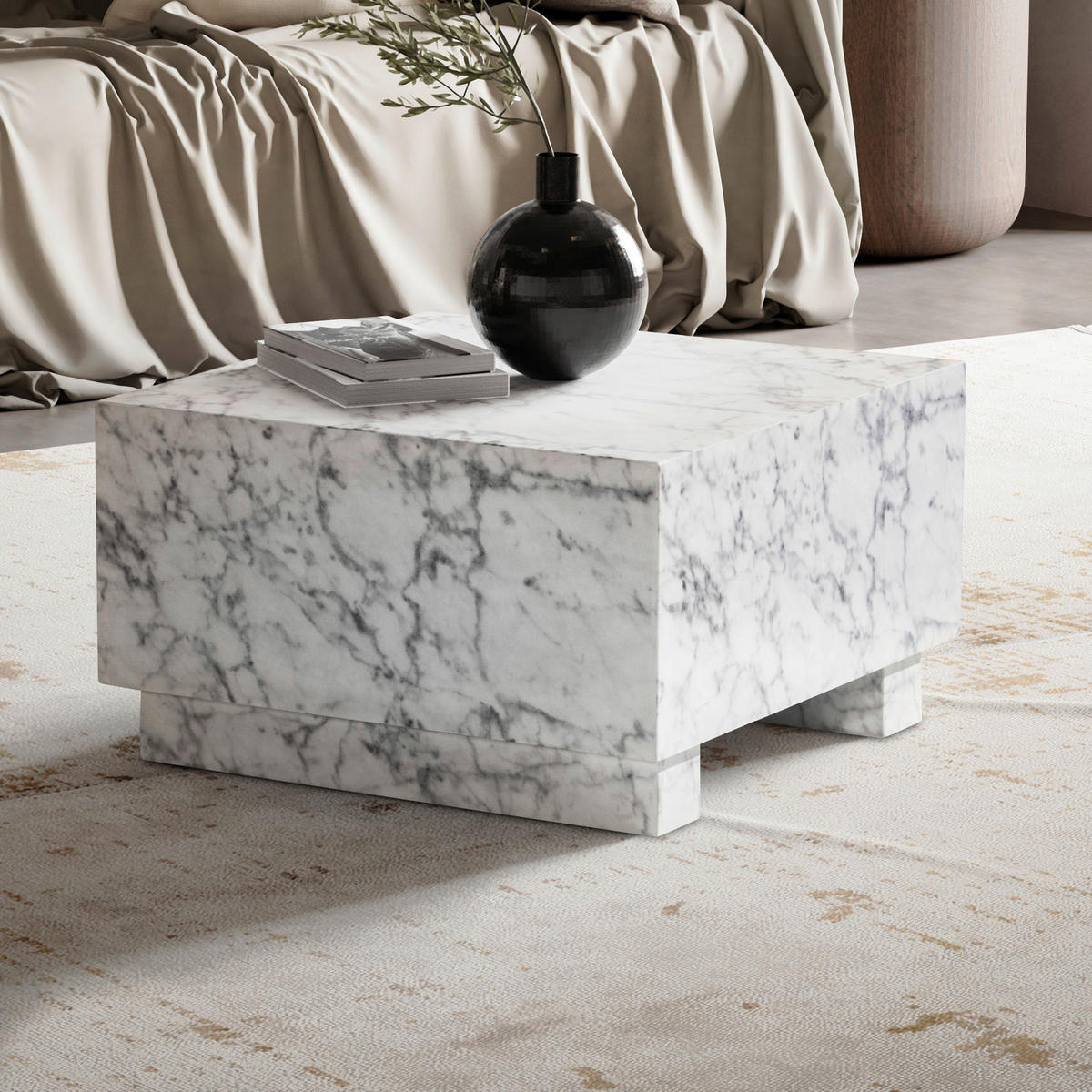 COUCHTISCH in Holzwerkstoff 60/60/35 cm   - Weiss Hochglanz/Weiss, Lifestyle, Holzwerkstoff (60/60/35cm) - Livetastic