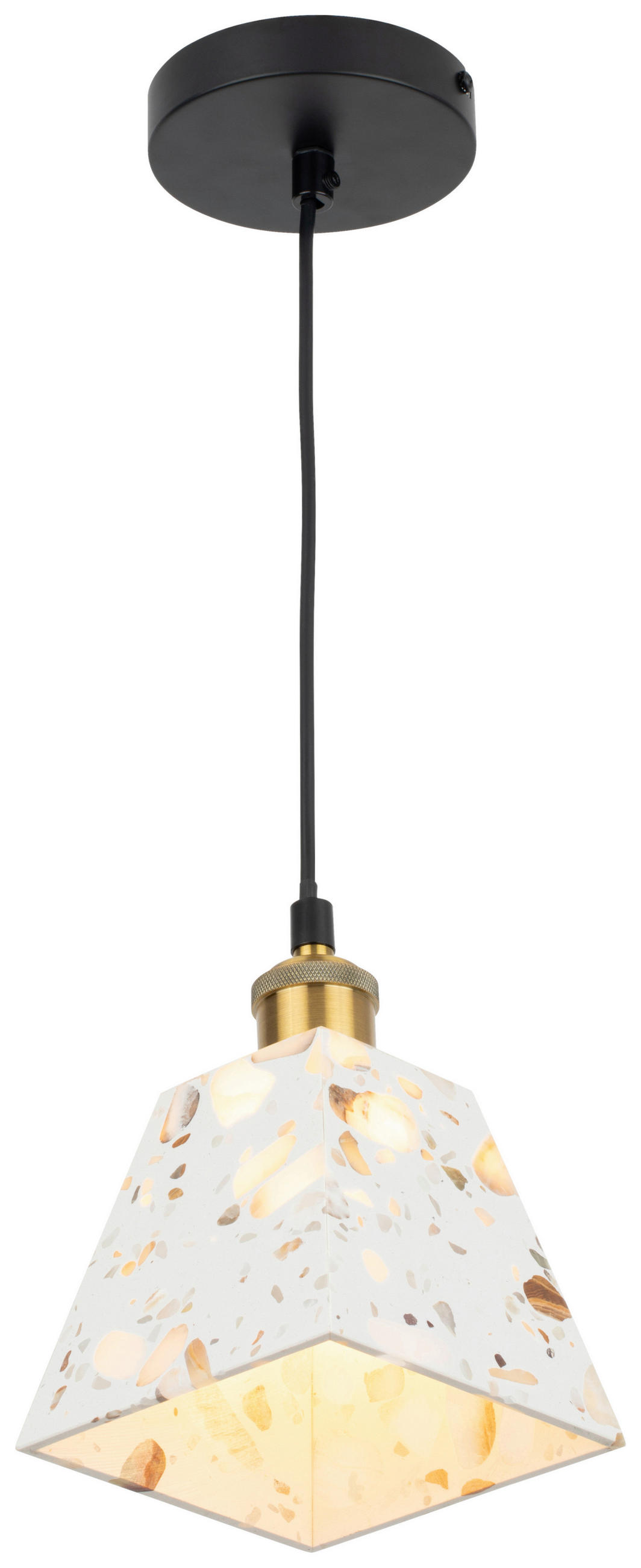 HÄNGELEUCHTE 15/15/120 cm   - Beige, Design, Stein/Metall (15/15/120cm) - Collet's Monde