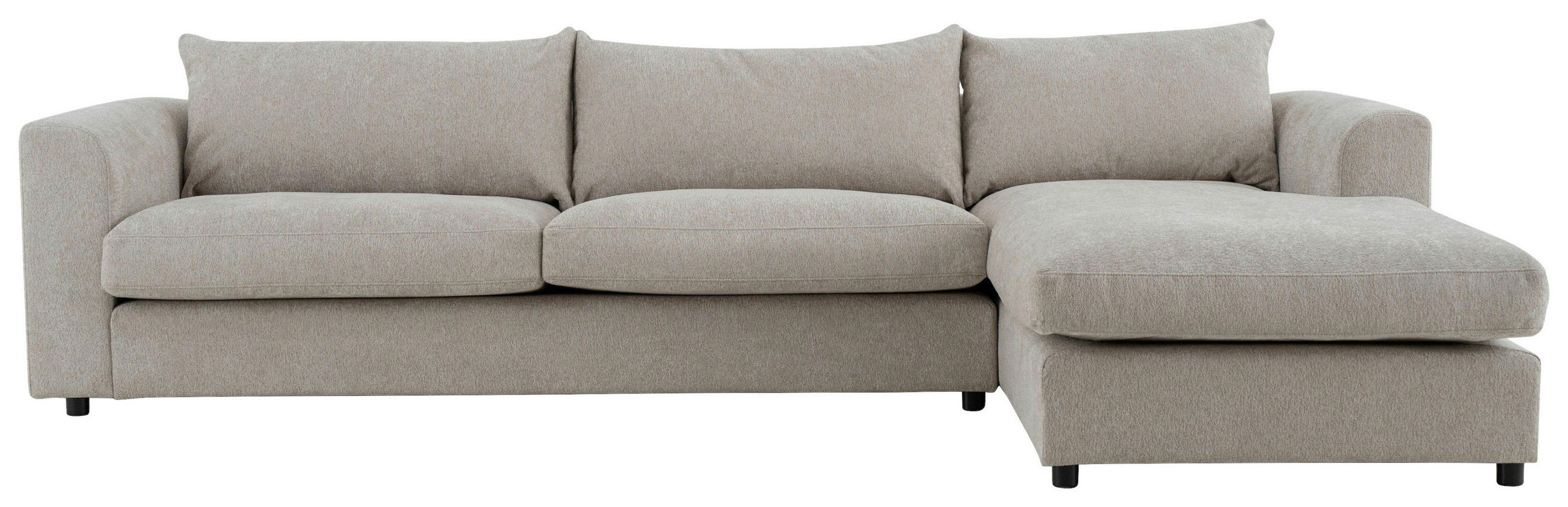 SOFFA i flatväv beige  - beige/svart, Klassisk, metall/trä (300/185cm) - Pure Home Comfort