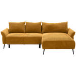 ECKSOFA in Chenille Currygelb  255/164 cm  - Currygelb/Schwarz, KONVENTIONELL, Textil/Metall (255/164cm) - Carryhome