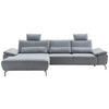 ECKSOFA MR 270 Pastellblau Chenille  - Chromfarben/Pastellblau, Design, Textil/Metall (181/335cm) - Musterring