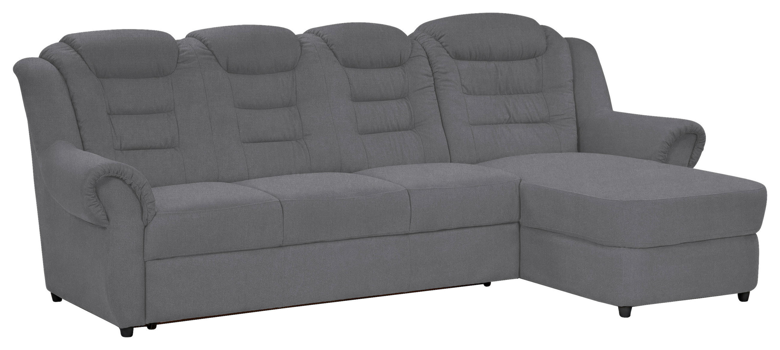 ECKSOFA in Chenille Dunkelgrau - Dunkelgrau/Schwarz, Konventionell, Kunststoff/Textil (262/165cm) - Livetastic