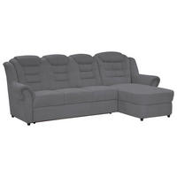 ECKSOFA in Chenille Dunkelgrau  - Dunkelgrau/Schwarz, Konventionell, Kunststoff/Textil (262/165cm) - Livetastic