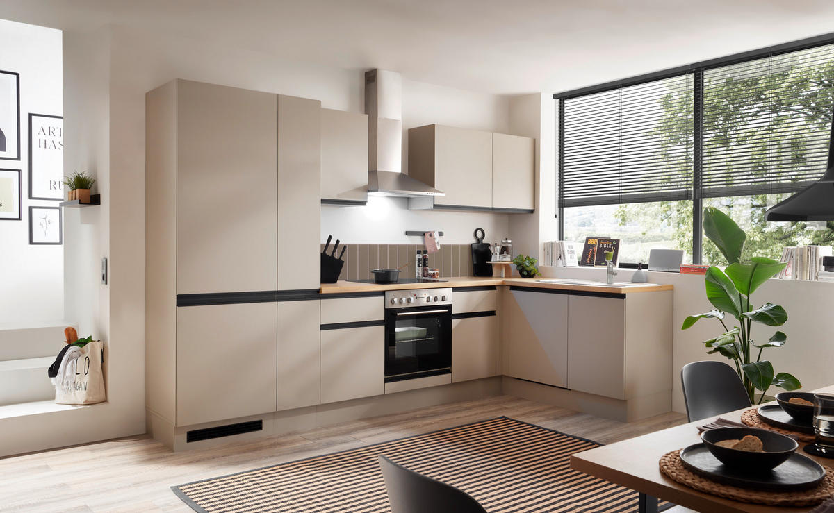 ECKKÜCHE 310/175 cm  in Seidengrau  - Eichefarben/Seidengrau, Trend, Holzwerkstoff/Metall (310/175cm) - P & B