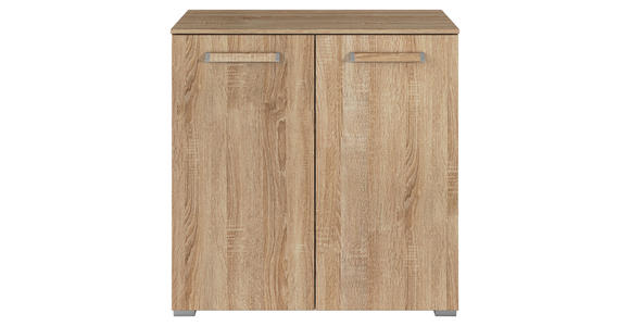 KOMMODE  in 80/81/42 cm  - Silberfarben/Sonoma Eiche, Design, Holzwerkstoff/Kunststoff (80/81/42cm) - Novel