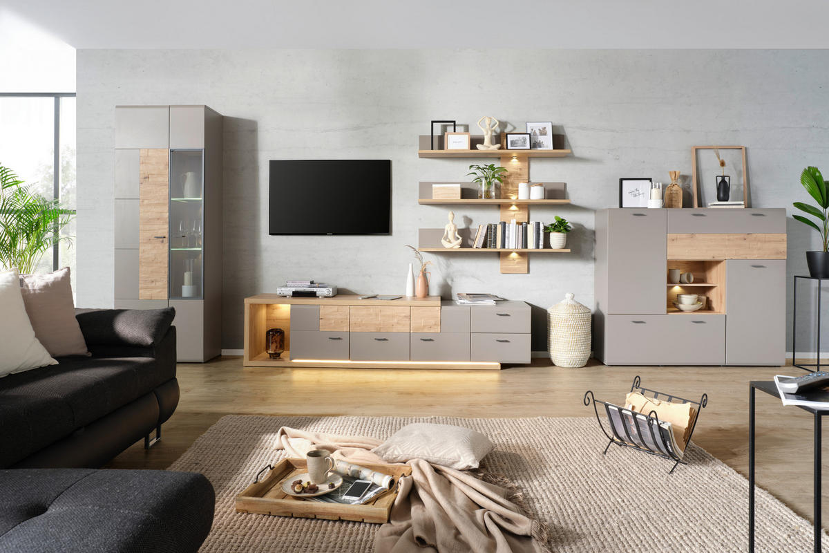 VITRINA boja hrasta   - boja hrasta, Moderno, pločasti materijal (70/197/38cm) - Hom`in