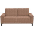 2-SITZER-SOFA  in Flachgewebe Aprikose  - Aprikose/Schwarz, Design, Textil/Metall (178/86/97cm) - Hom`in