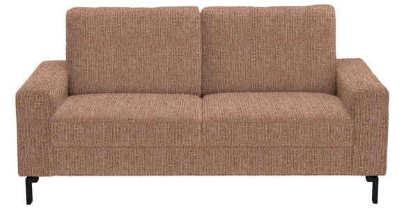 2-SITZER-SOFA  in Flachgewebe Aprikose  - Aprikose/Schwarz, Design, Textil/Metall (178/86/97cm) - Hom`in