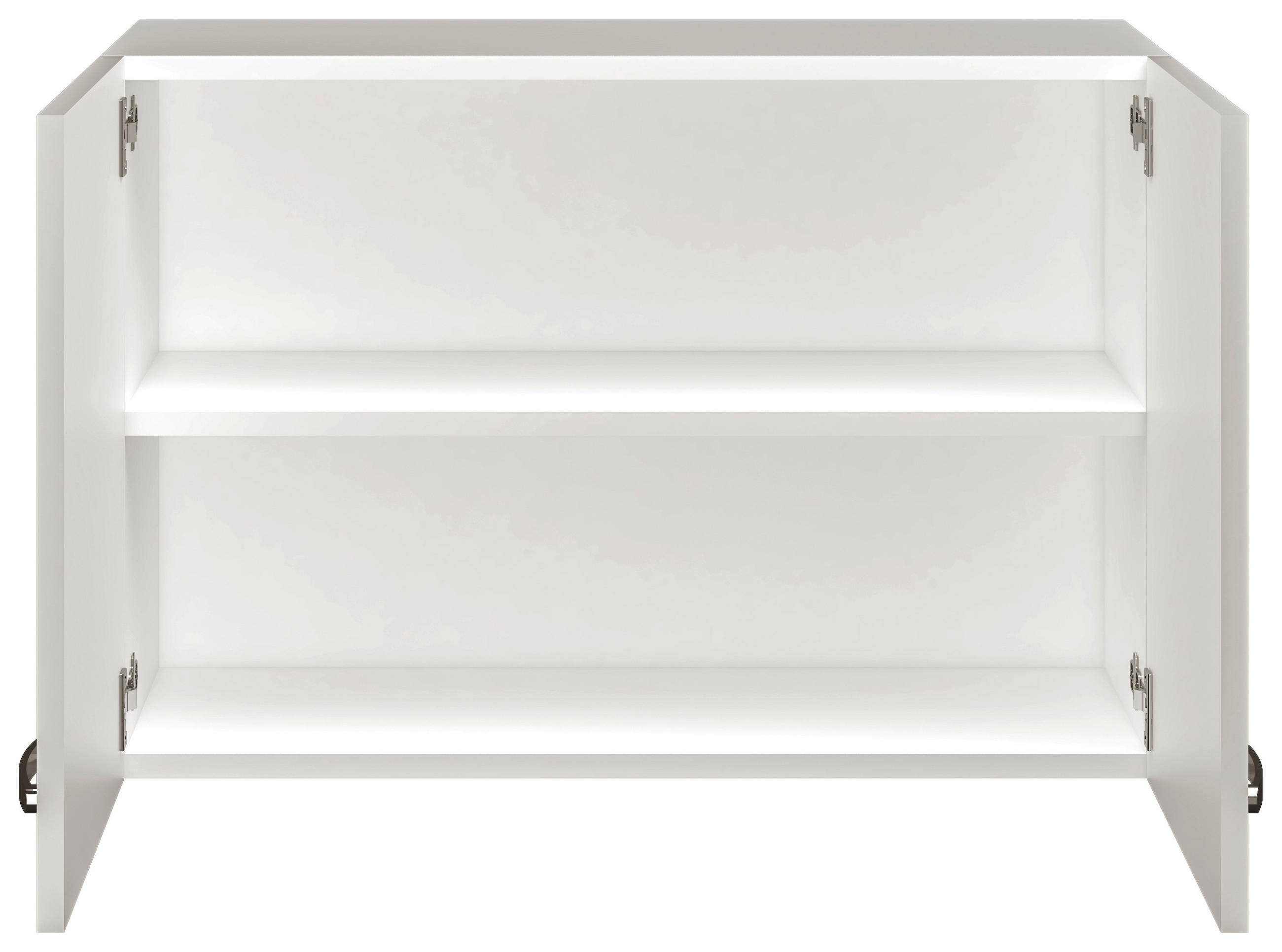 KÜCHENOBERSCHRANK 80/54,8/32 cm in Weiß, Weiß Hochglanz - Edelstahlfarben/Weiß Hochglanz, MODERN, Holzwerkstoff/Metall (80/54,8/32cm) - FlexWell