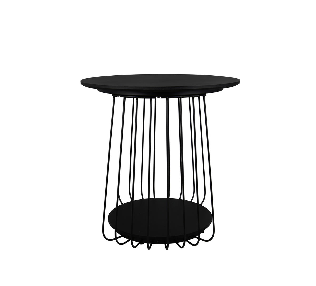 BEISTELLTISCH 50/50/50 cm Schwarz rund  - Schwarz, MODERN, Holzwerkstoff/Metall (50/50/50cm) - Milino