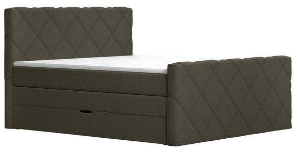 BOXSPRINGBETT 180/200 cm in Dunkelbraun - Dunkelbraun, KONVENTIONELL, Textil (180/200cm) - Esposa