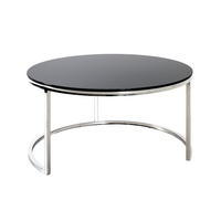 COUCHTISCH in Metall, Glas 80/80/42 cm  - Edelstahlfarben/Schwarz, Natur, Glas/Metall (80/80/42cm)
