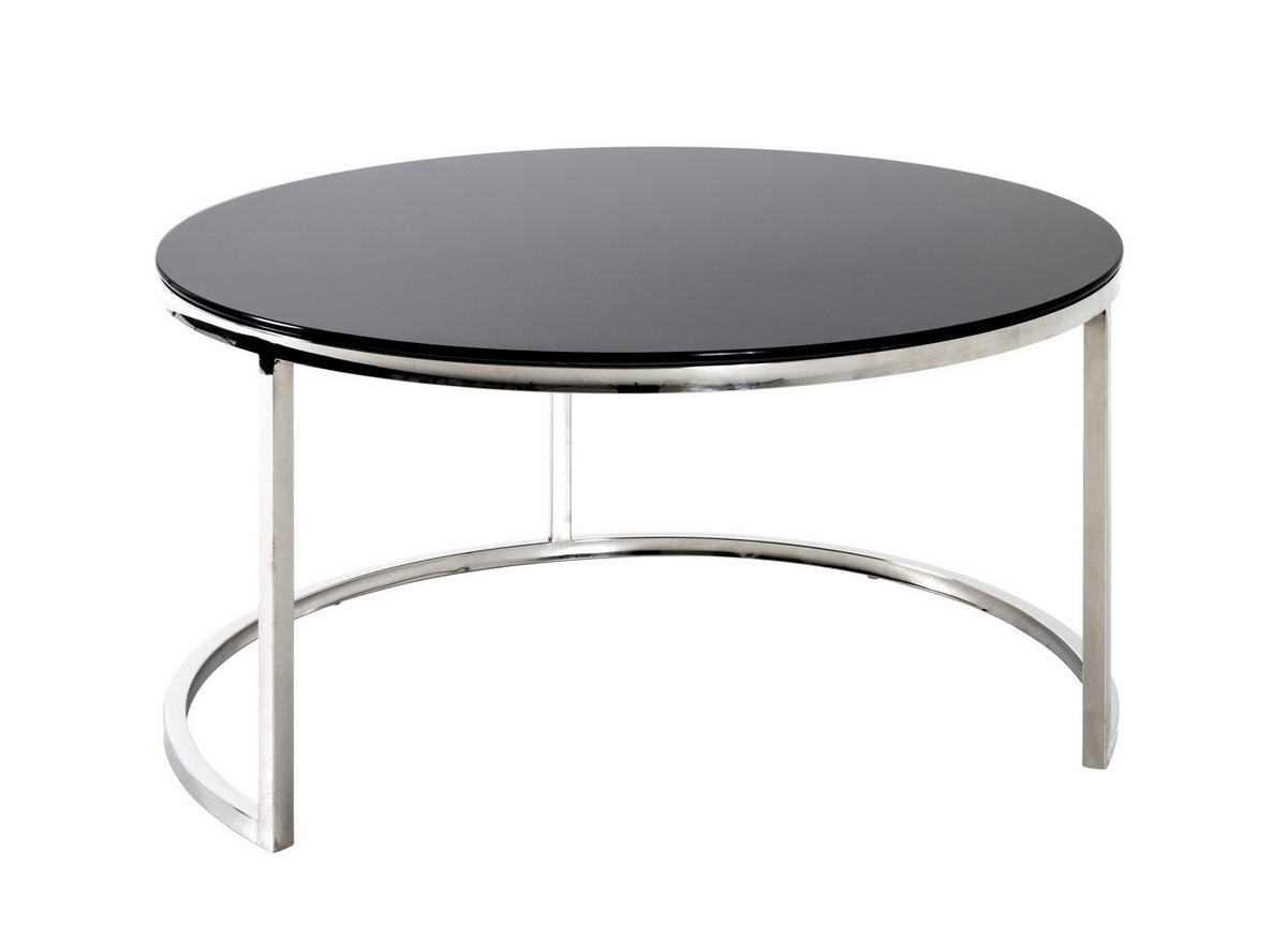 COUCHTISCH in Metall, Glas 80/80/42 cm  - Edelstahlfarben/Schwarz, Natur, Glas/Metall (80/80/42cm)