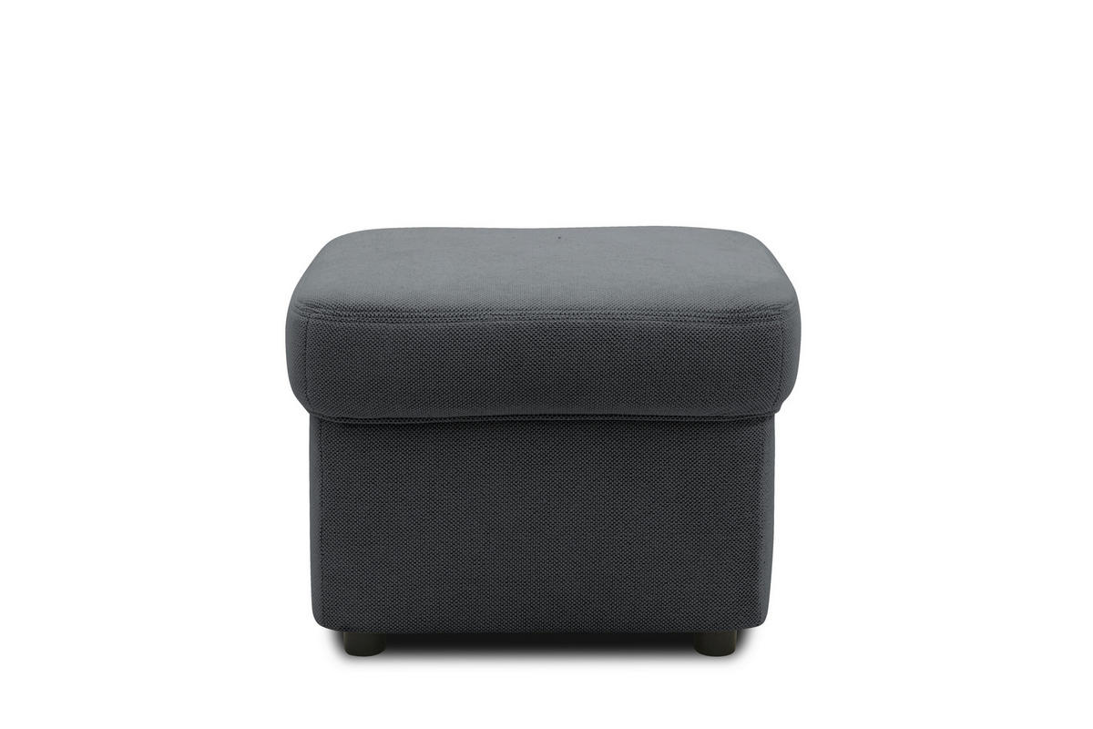 HOCKER FLORES FK Mikrofaser Dunkelgrau  - Dunkelgrau/Schwarz, KONVENTIONELL, Kunststoff/Textil (60/42/60cm) - MID.YOU