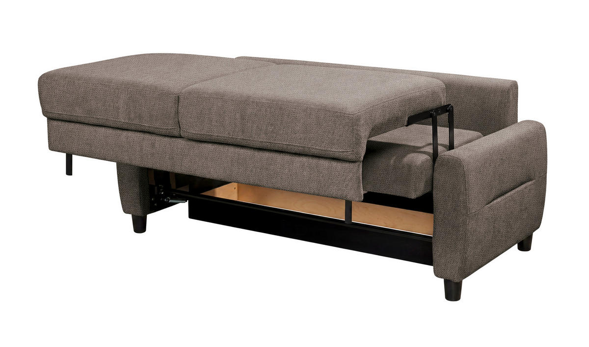 SCHLAFSOFA Chenille Braun  - Schwarz/Braun, Modern, Holz/Textil (192/83/99cm) - MID.YOU