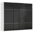 SCHWEBETÜRENSCHRANK  in Grau, Schwarz  - Chromfarben/Schwarz, KONVENTIONELL, Glas/Holzwerkstoff (242/223/68cm) - Novel