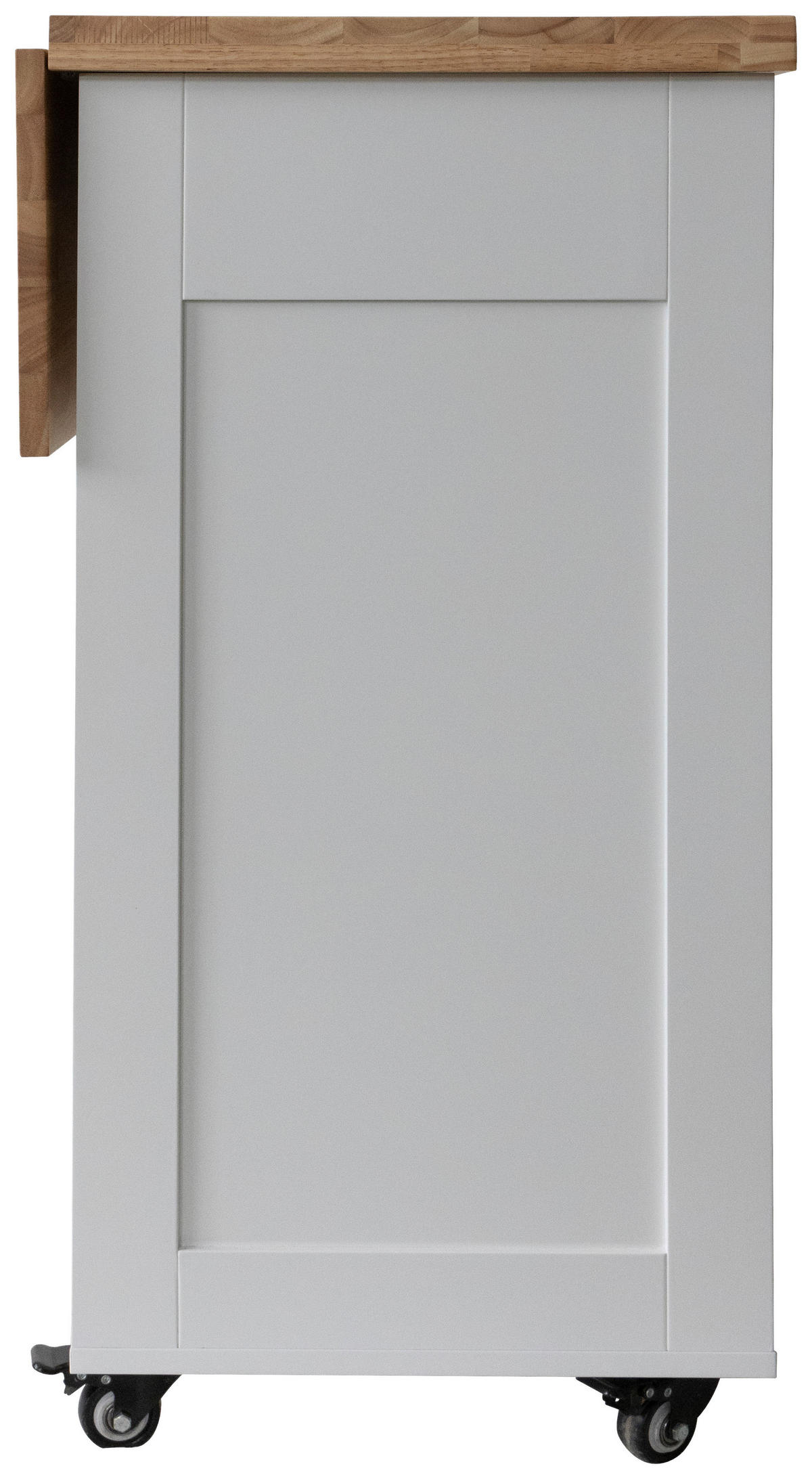 SERVIERWAGEN Kautschukholz vollmassiv Weiß  - Schwarz/Weiß, Basics, Holz/Holzwerkstoff (89/90/68cm) - MID.YOU