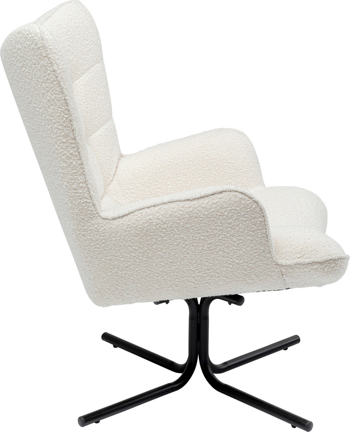 SESSEL Bouclé Beige    - Beige/Schwarz, Design, Textil/Metall (82/95/73cm) - Kare-Design