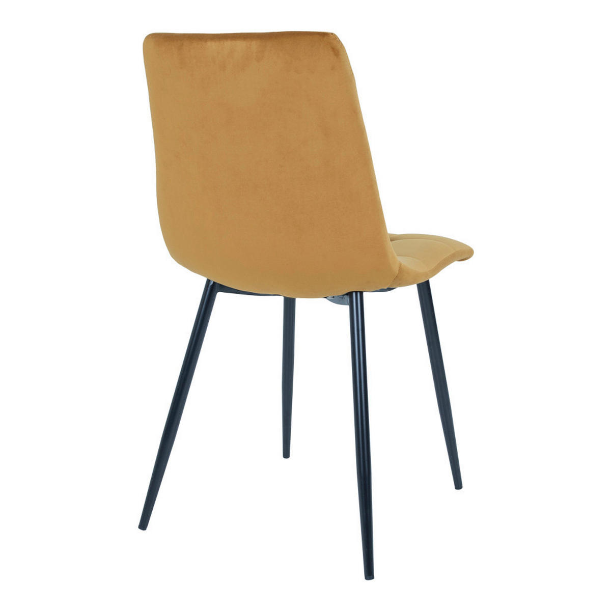 STOLSET 2 styck sammet  - svart/senapsgul, Modern, metall/textil (44/86/55cm) - MID.YOU