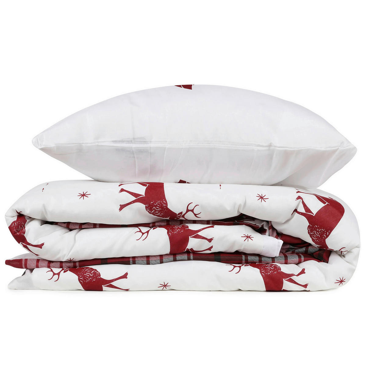 BETTWÄSCHE 135/200 cm  - Rot/Weiß, Basics, Textil (135/200cm) - X-Mas