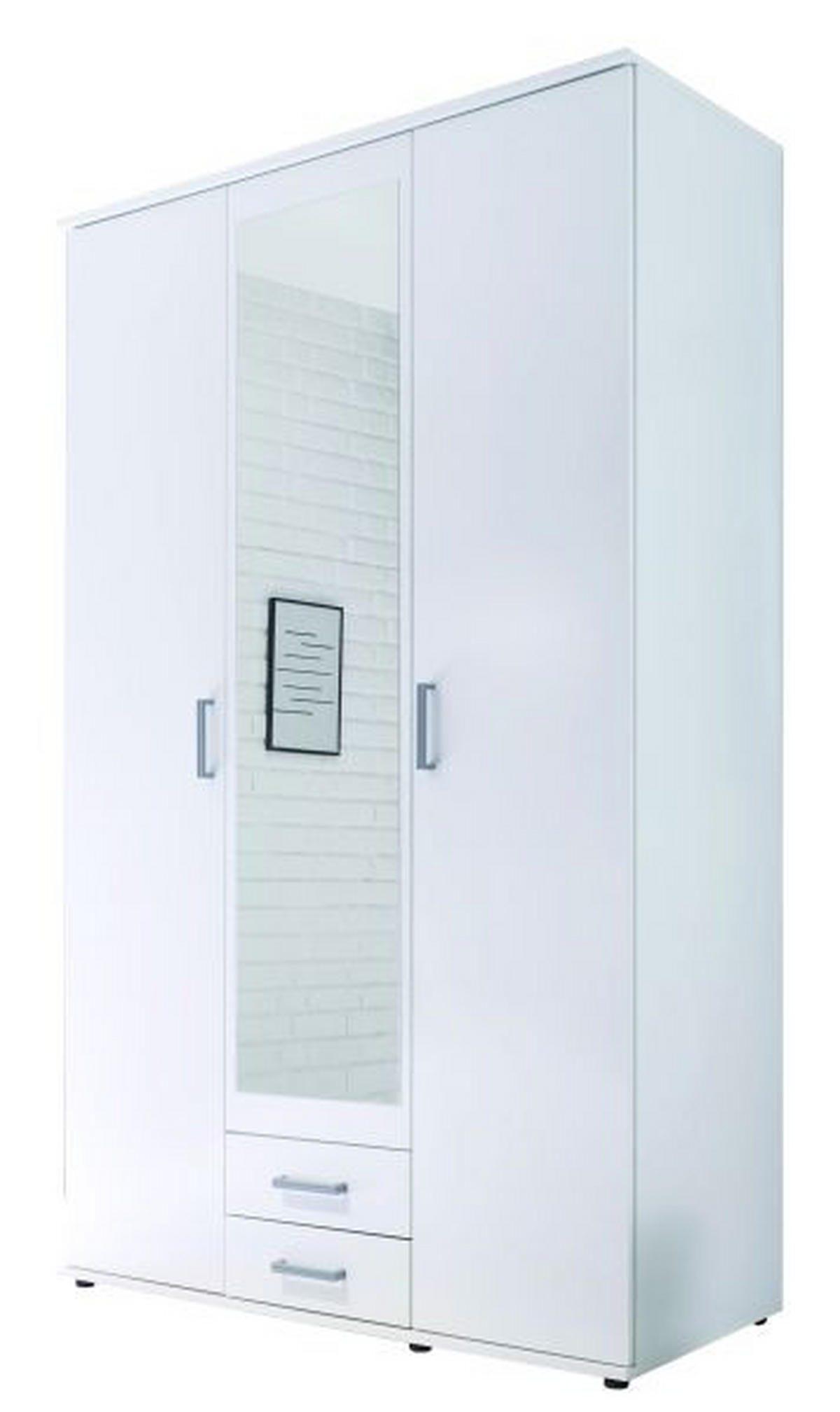 ORMAR S KLASIČNIM VRATIMA bijela   - bijela/boje aluminija, Design, drvni materijal/plastika (120/195/55cm) - Boxxx