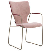 ARMLEHNSTUHL  in beflockt Echtleder pigmentiert  - Beige/Altrosa, Design, Leder/Textil (48/91/60cm) - Bert Plantagie