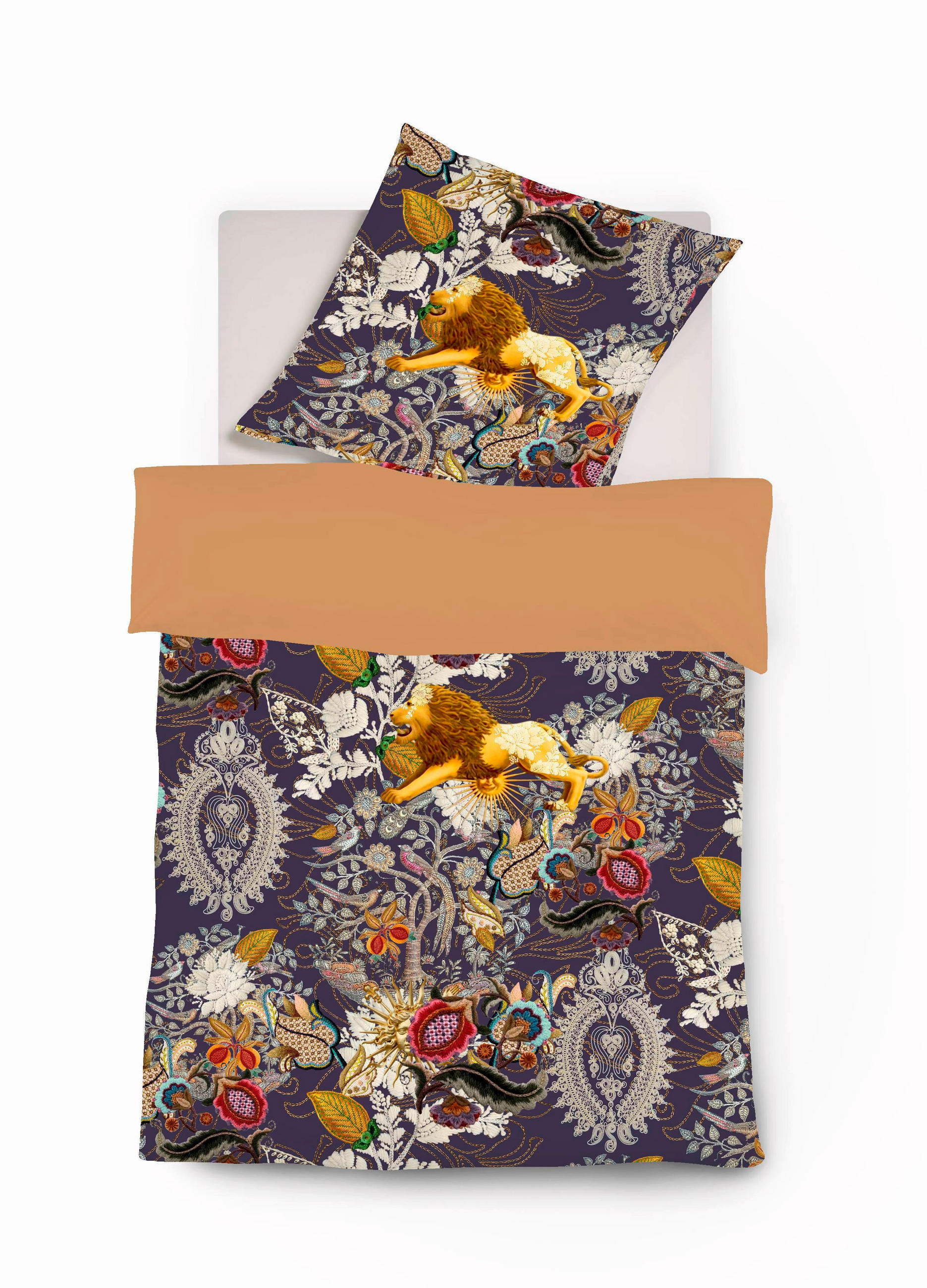 WENDEBETTWÄSCHE Bed Art S Satin 135/200 cm  - Lila, Design, Textil (135/200cm) - Fleuresse