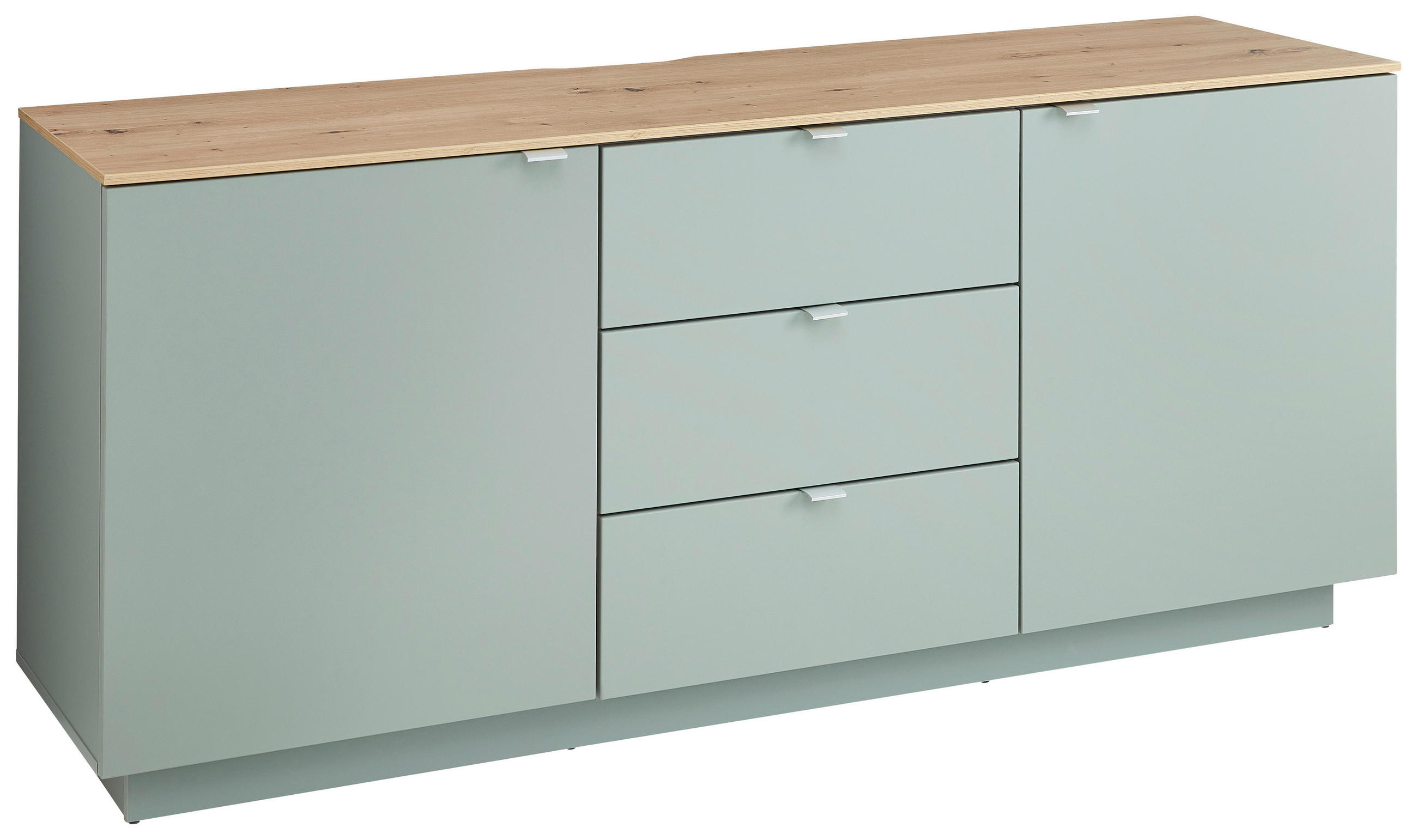 SIDEBOARD Lahore  in 180/77/44 cm  - Salbeigrün/Silberfarben, Design, Holzwerkstoff/Metall (180/77/44cm) - MID.YOU