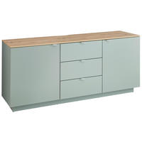 SIDEBOARD Lahore  in 180/77/44 cm  - Salbeigrün/Silberfarben, Design, Holzwerkstoff/Metall (180/77/44cm) - MID.YOU
