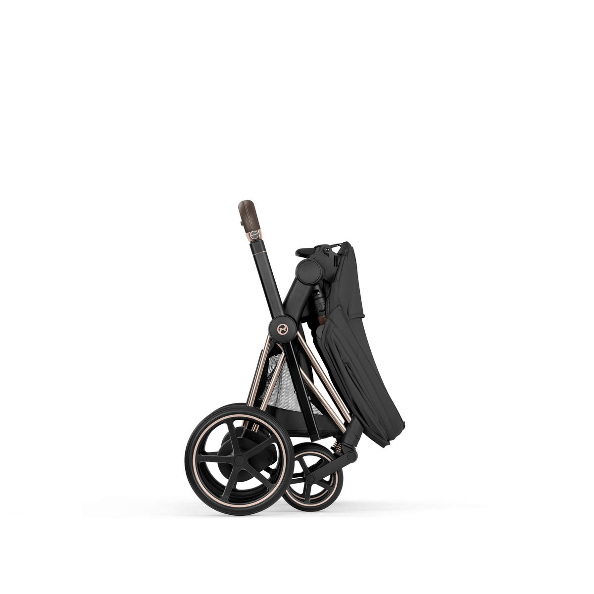 KOMBIKINDERWAGEN  ePRIAM Comfort Rosegold  Sepia Black  - Roségold/Schwarz, Basics, Kunststoff/Textil (84-93,5/60/100-109cm) - cybex PLATINUM