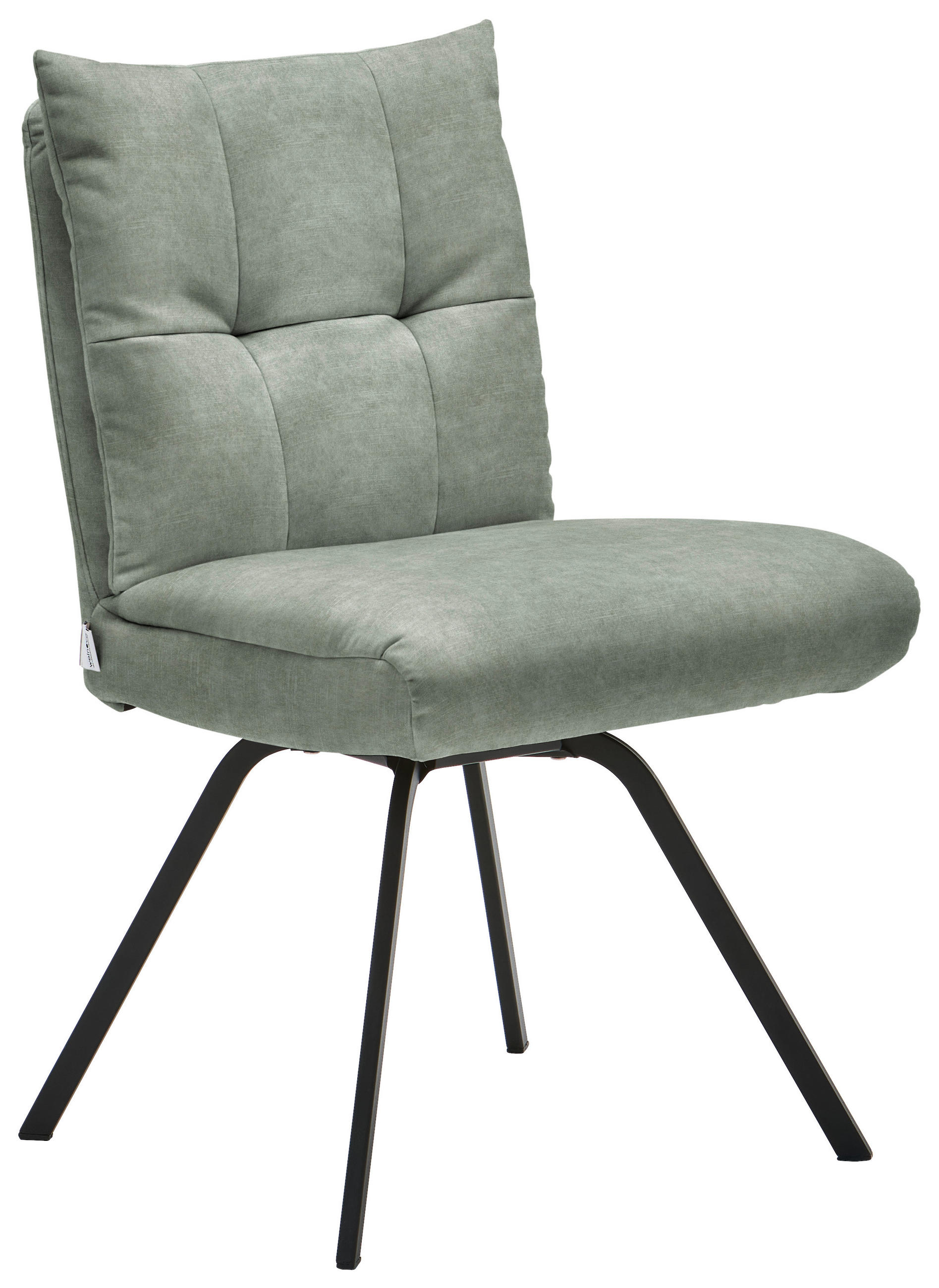 STUHL  in Velours Textil  - Graublau/Schwarz, Design, Textil/Metall (50/84/68cm) - Welnova