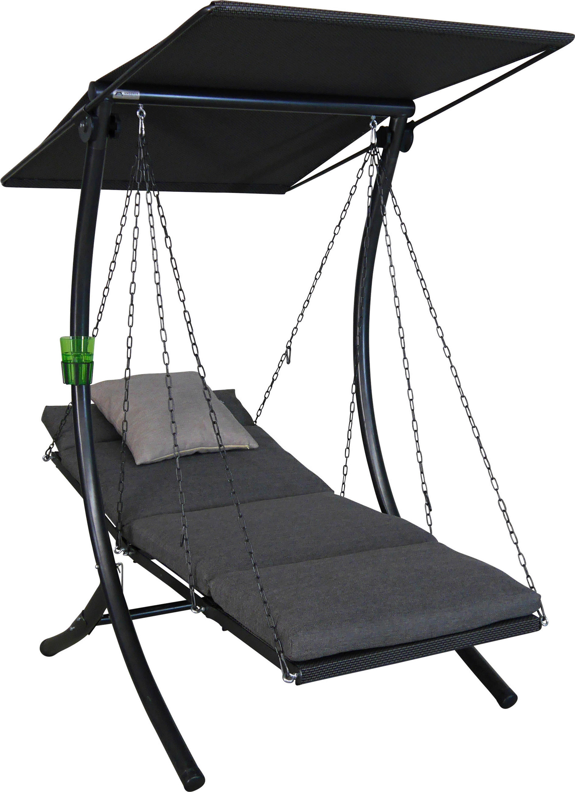 HOLLYWOODSCHAUKEL 100/160/145 cm  - Dunkelgrau/Anthrazit, Basics, Textil/Metall (100/160/145cm) - Boxxx