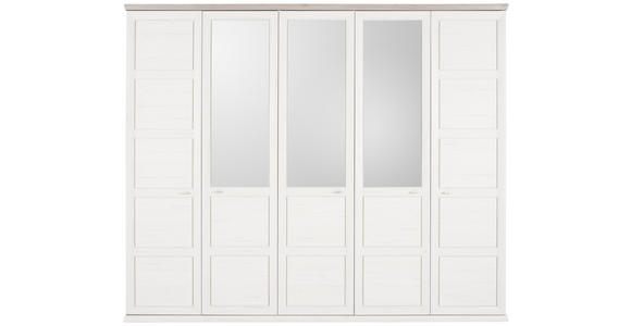 DREHTÜRENSCHRANK 255/209/60 cm 5-türig  - Weiß/Grau, LIFESTYLE, Glas/Holzwerkstoff (255/209/60cm) - Hom`in