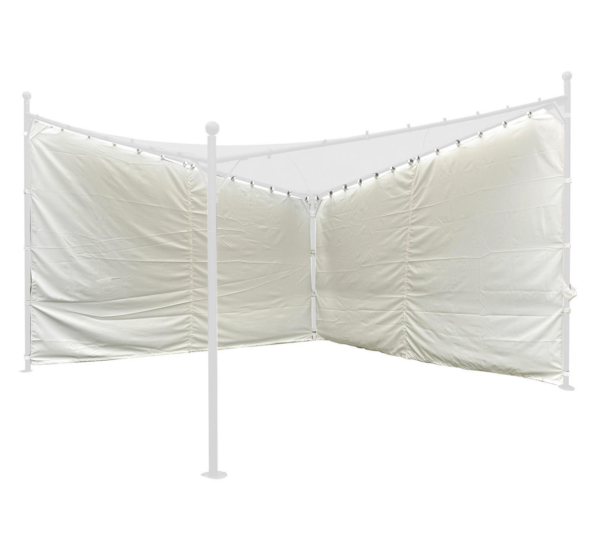 PAVILLON-SEITENTEIL  - Weiß, KONVENTIONELL, Textil (400/256cm) - Siena Garden