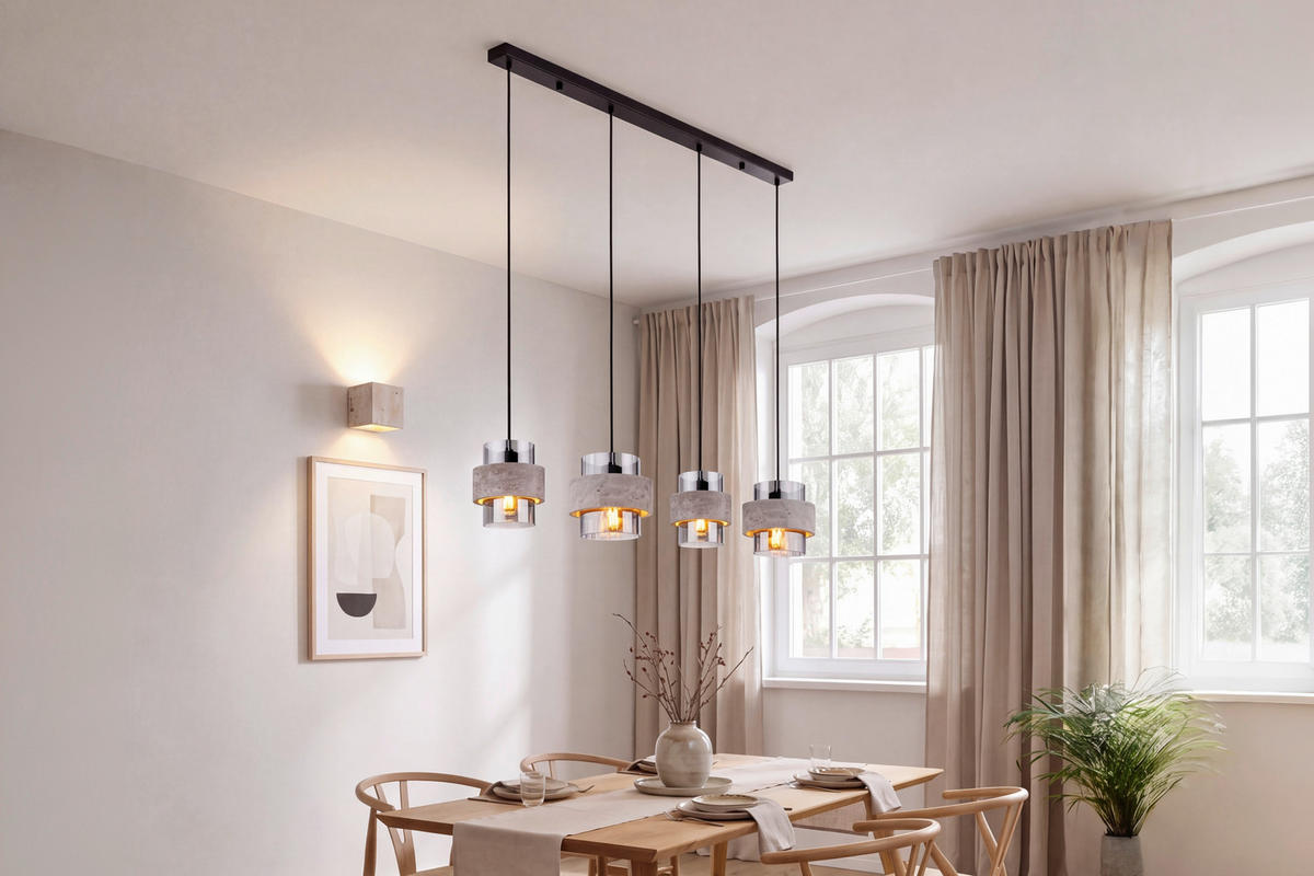 HÄNGLAMPA Daren 108,7/18/120 cm  - orange/beige, Design, metall/glas (108,7/18/120cm)