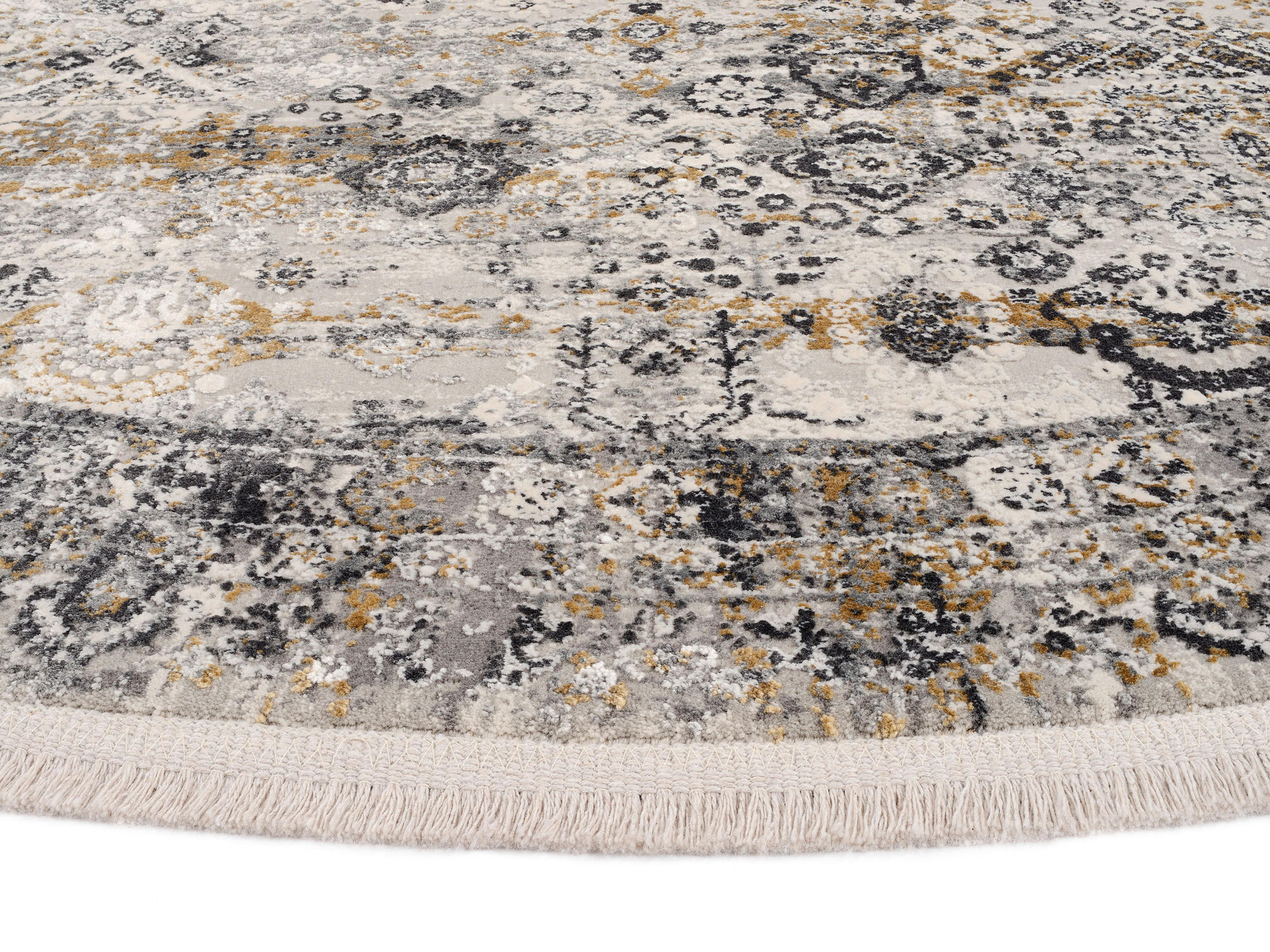 WEBTEPPICH 240 cm Toulon Grau, Goldfarben  - Goldfarben/Grau, LIFESTYLE, Textil (240cm) - Dieter Knoll