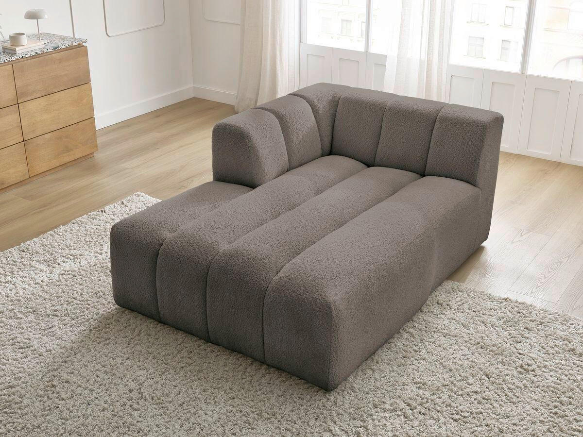 SOFAELEMENT ANNECY Bouclé Taupe  - Taupe/Schwarz, MODERN, Kunststoff/Textil (120/72/170cm)