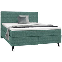 BOXSPRINGBETT 180/200 cm  in Petrol  - Petrol/Schwarz, Konventionell, Holz/Textil (180/200cm) - Voleo