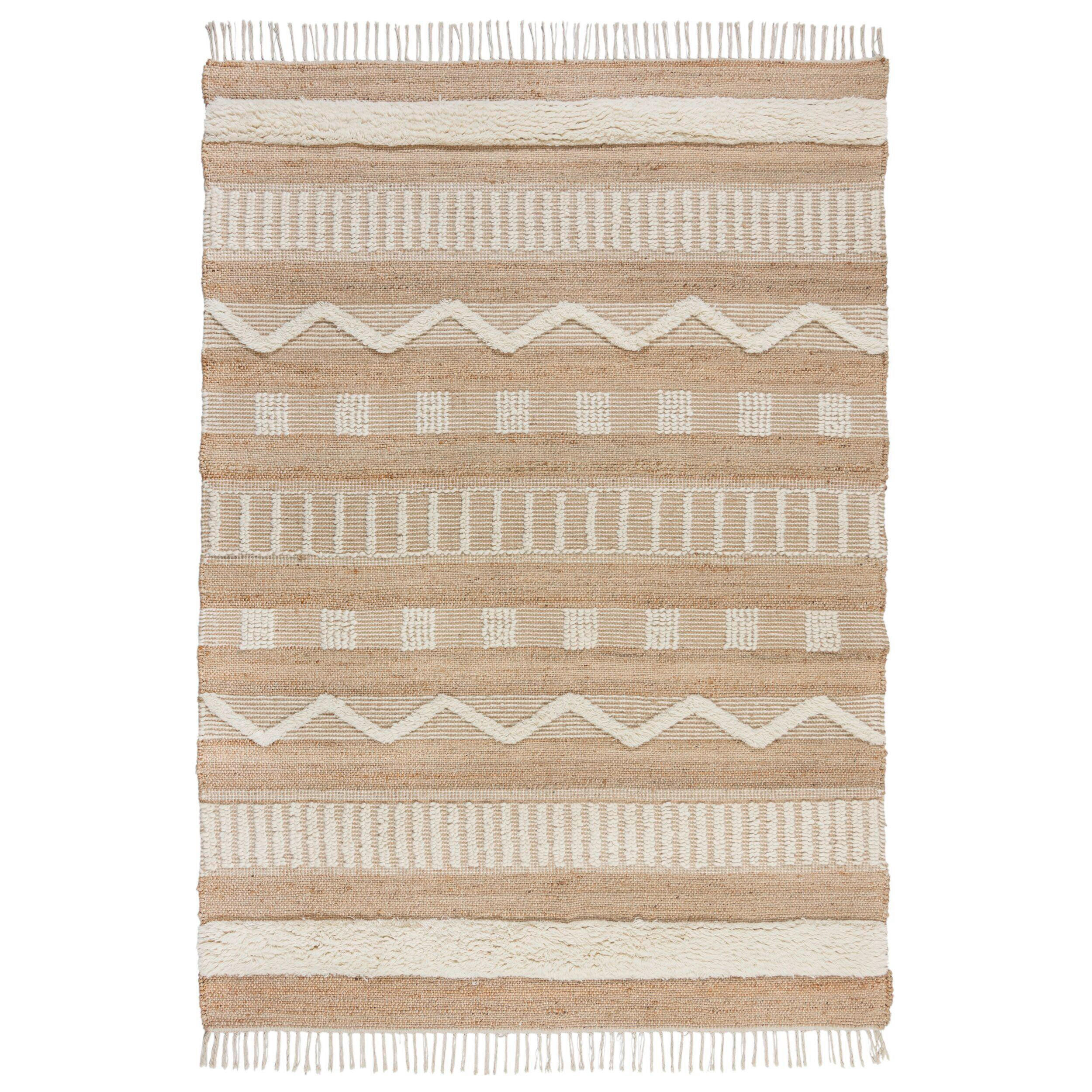 RUČNĚ TKANÝ KOBEREC, 170/120 cm, krémová, přírodní barvy - krémová/přírodní barvy, Basics, textil (170/120cm)